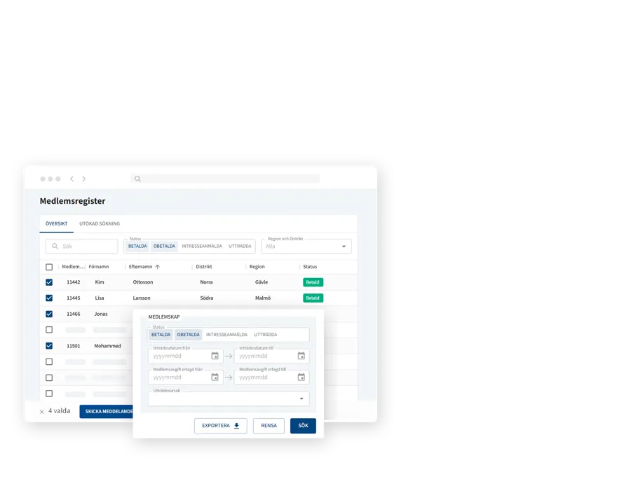 Medlemssystem Medlemsregister