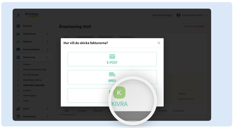 Medlemsavier via Kivra