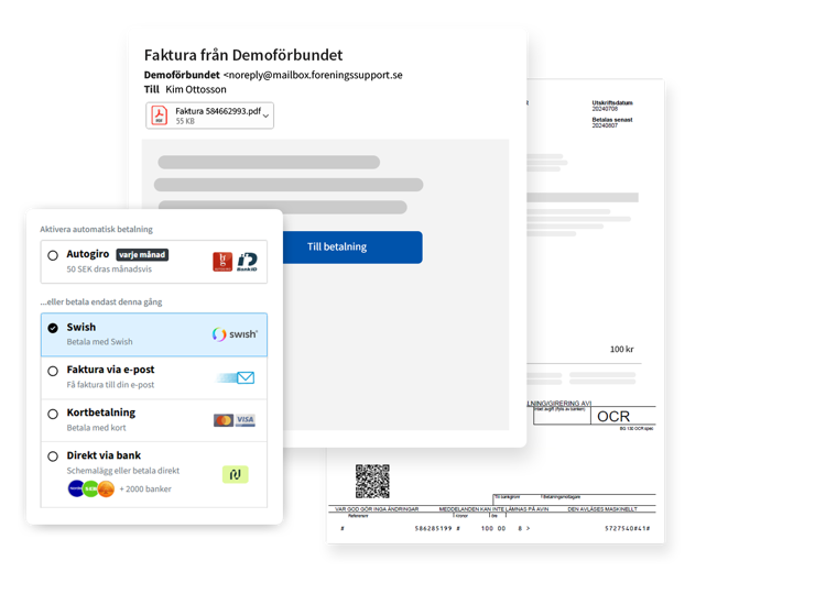 Betalsätt för att samla in avgifter